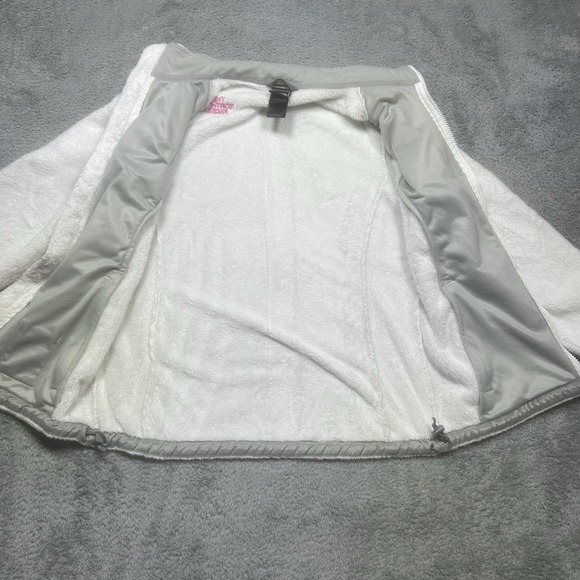 The North Face Osito Jacket Womens M White Pink Ribbon Breast Cancer Fleece FZip - Picture 3 of 14